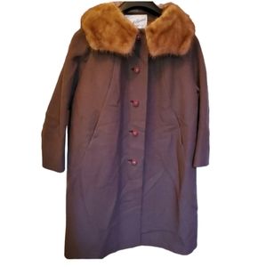 Vintage Fur-trimmed wool coat